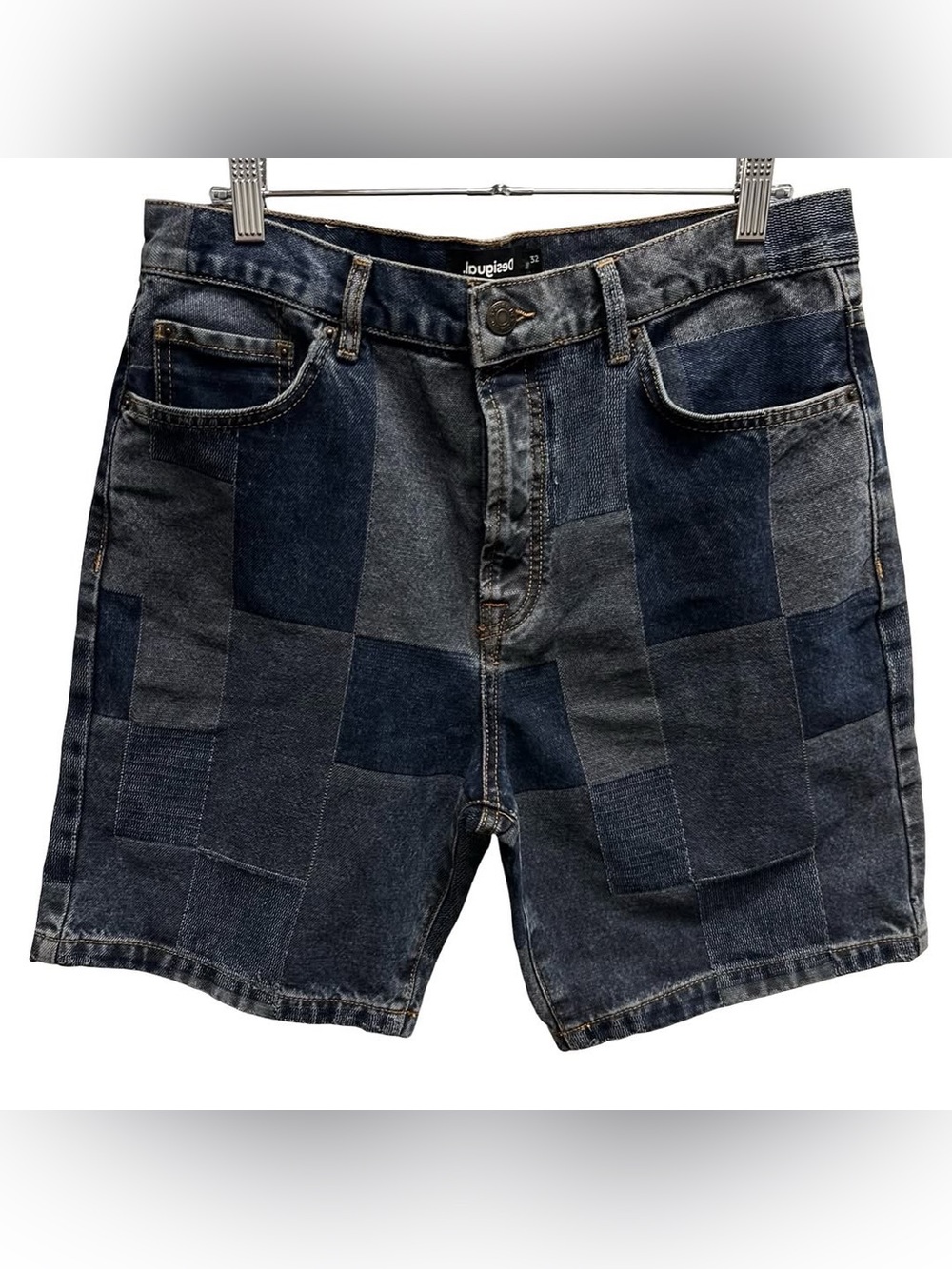 Desigual Patchwork Denim Shorts Size 32